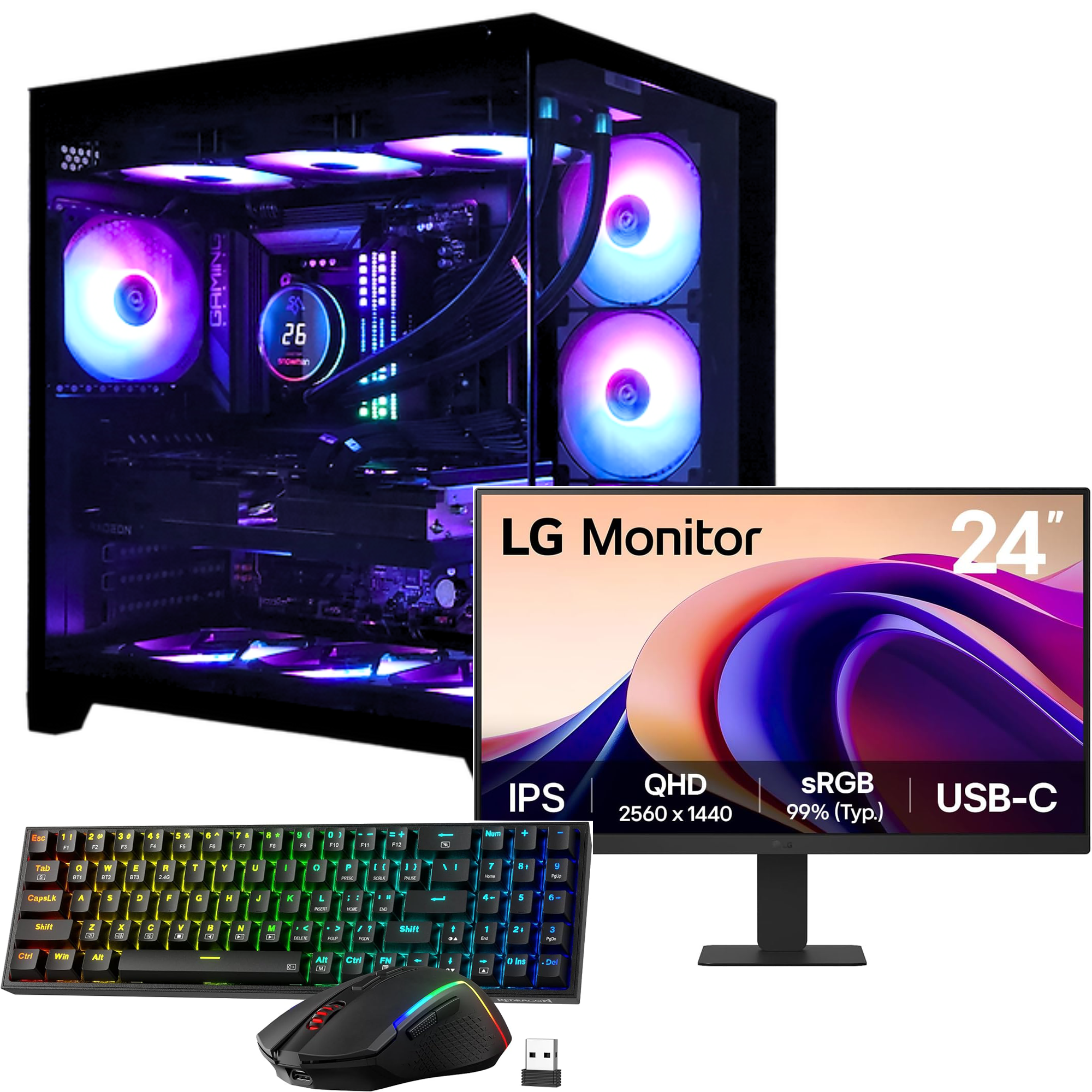 GG Pack (Good Game) - RX9070 XT, Ryzen 7 9800X3D, 32GB DDR5, 2TB NVME + Free 2K 100Hz Monitor + Free Gaming mouse and keyboard